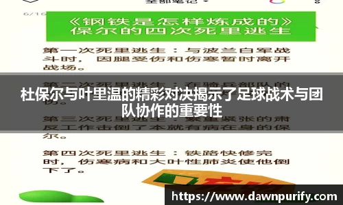 杜保尔与叶里温的精彩对决揭示了足球战术与团队协作的重要性